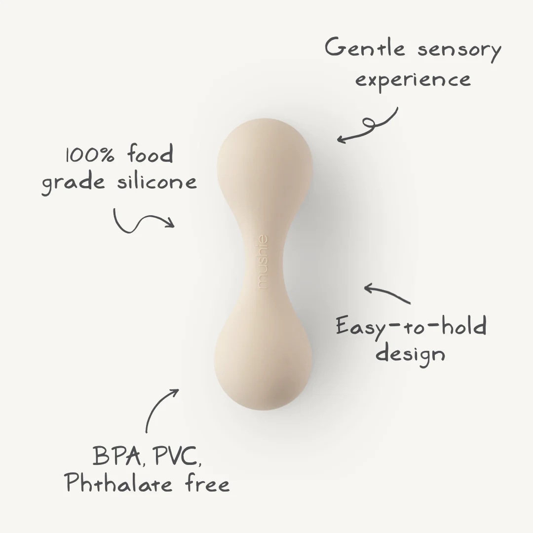 Mushie Silicone Baby Rattle Toy - Image 4